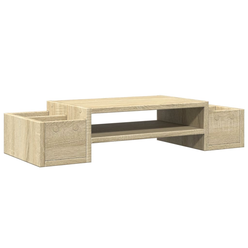 Stalak za monitor s pohranom boja hrasta 70 x 27 x 15 cm drveni