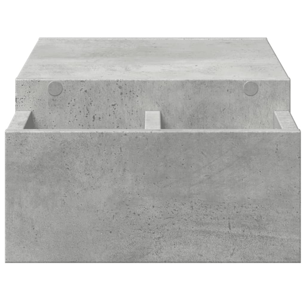 Stalak za monitor s pohranom boja betona 70 x 27 x 15 cm drveni