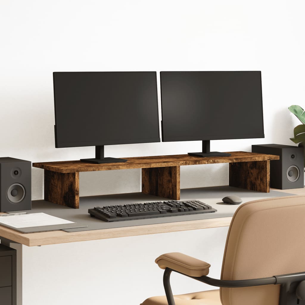 Stalak za monitor boja hrasta 100x27x15 cm konstruirano drvo