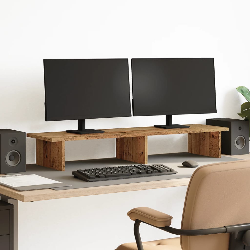 Stalak za monitor boja staro drvo 100x27x15cm konstruirano drvo