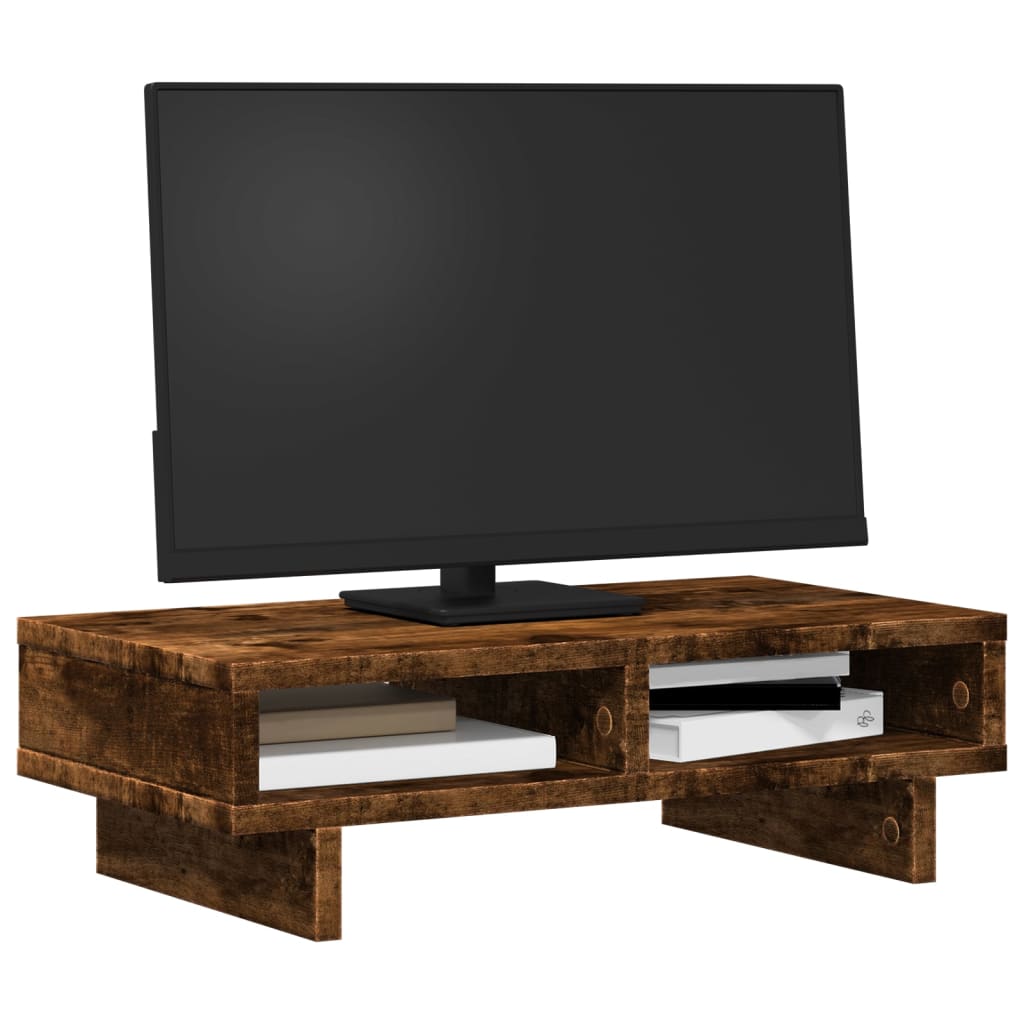 Stalak za monitor boja dimljenog hrasta 50x27x15 cm drveni