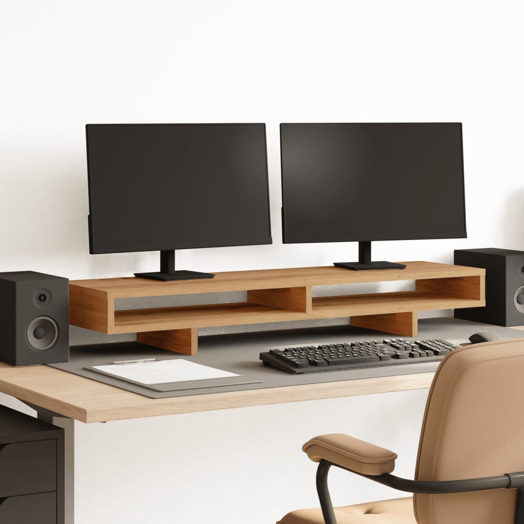 Stalak za monitor boja hrasta 100x27x15 cm konstruirano drvo