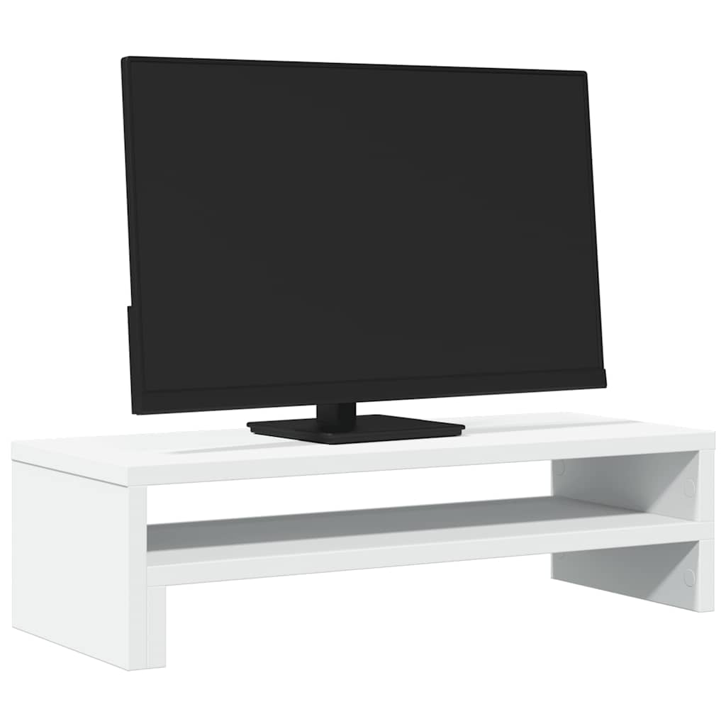 Stalak za monitor bijeli 54 x 22 x 15 cm od konstruiranog drva