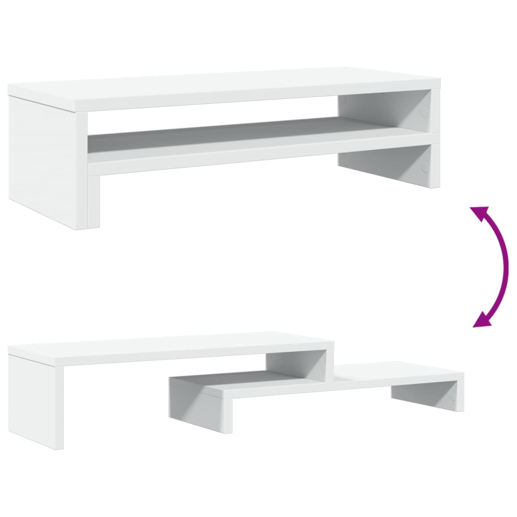 Stalak za monitor bijeli 54 x 22 x 15 cm od konstruiranog drva