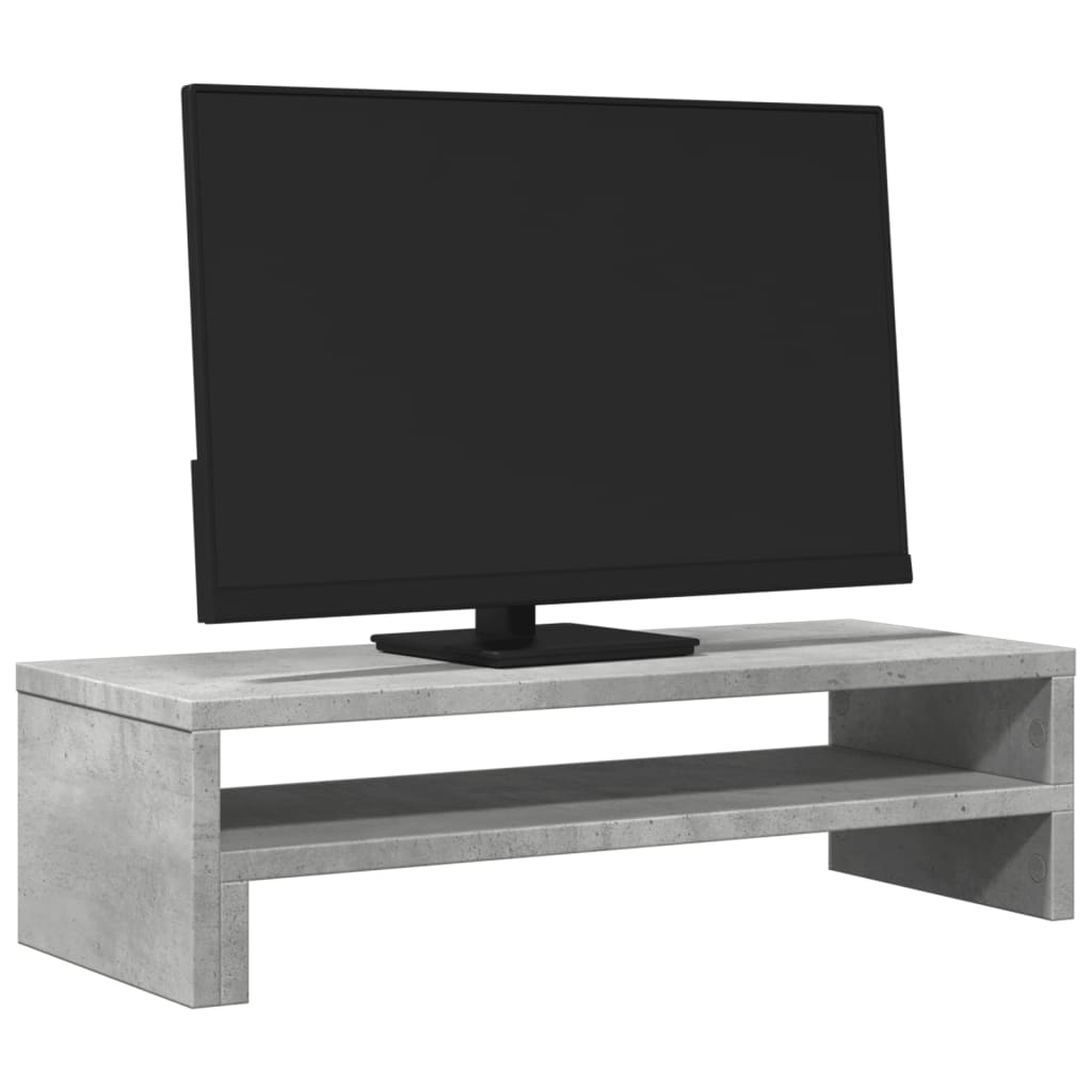 Stalak za monitor siva boja betona 54x22x15 cm drveni