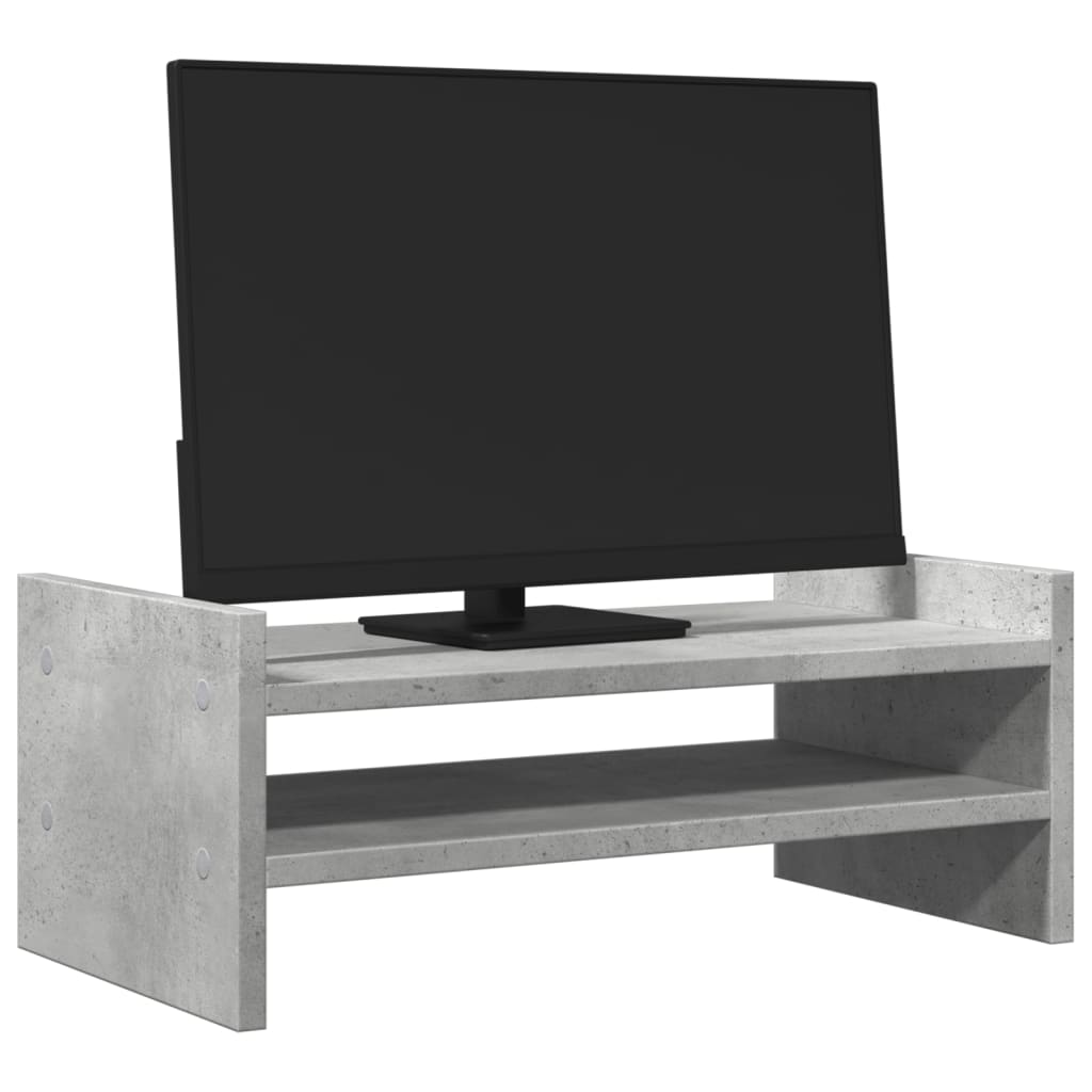 Stalak za monitor siva boja betona 50x27x20cm konstruirano drvo