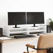 Stalak za monitor bijeli 100x27x20 cm od konstruiranog drva
