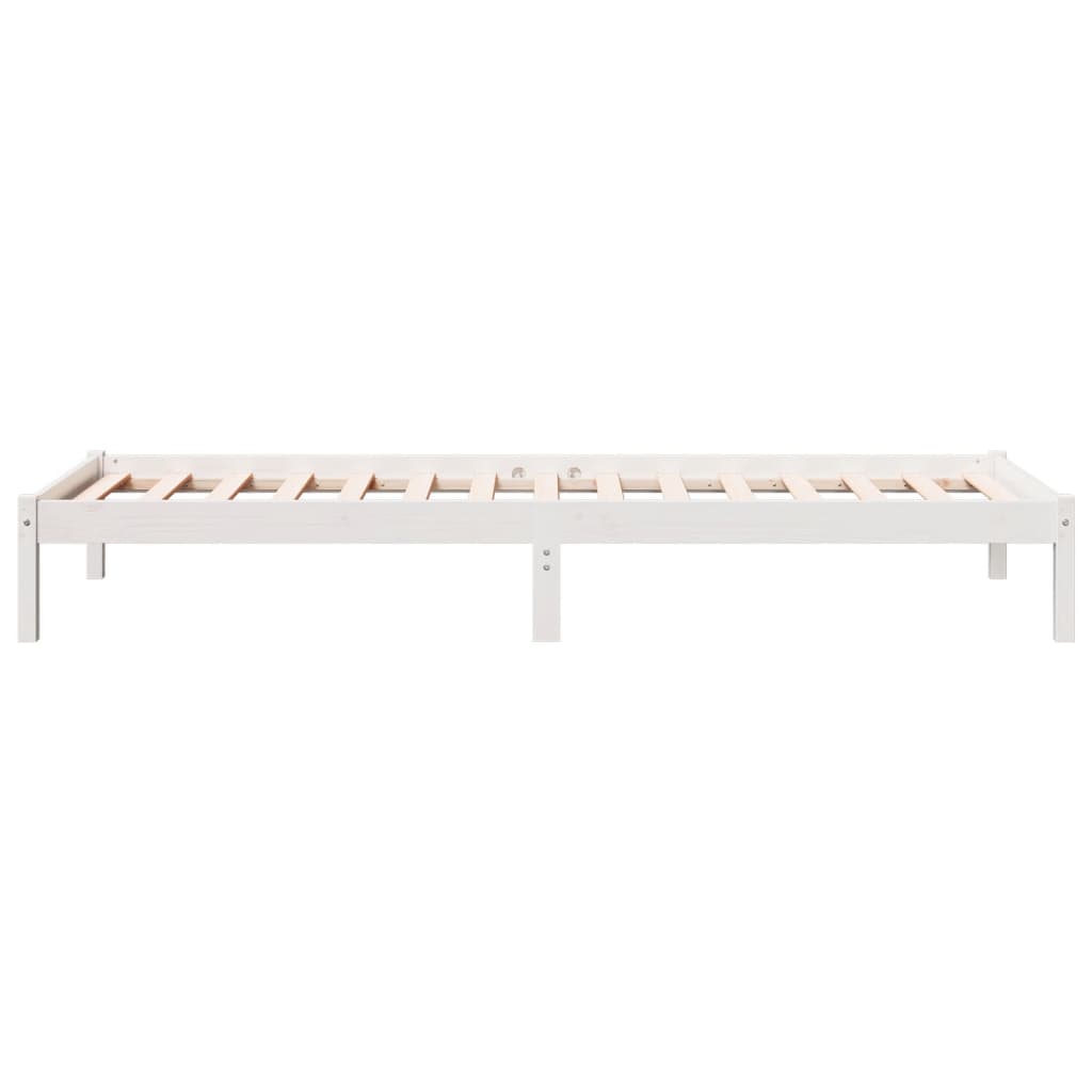 Okvir kreveta bez madraca bijeli 80 x 210 cm masivna borovina