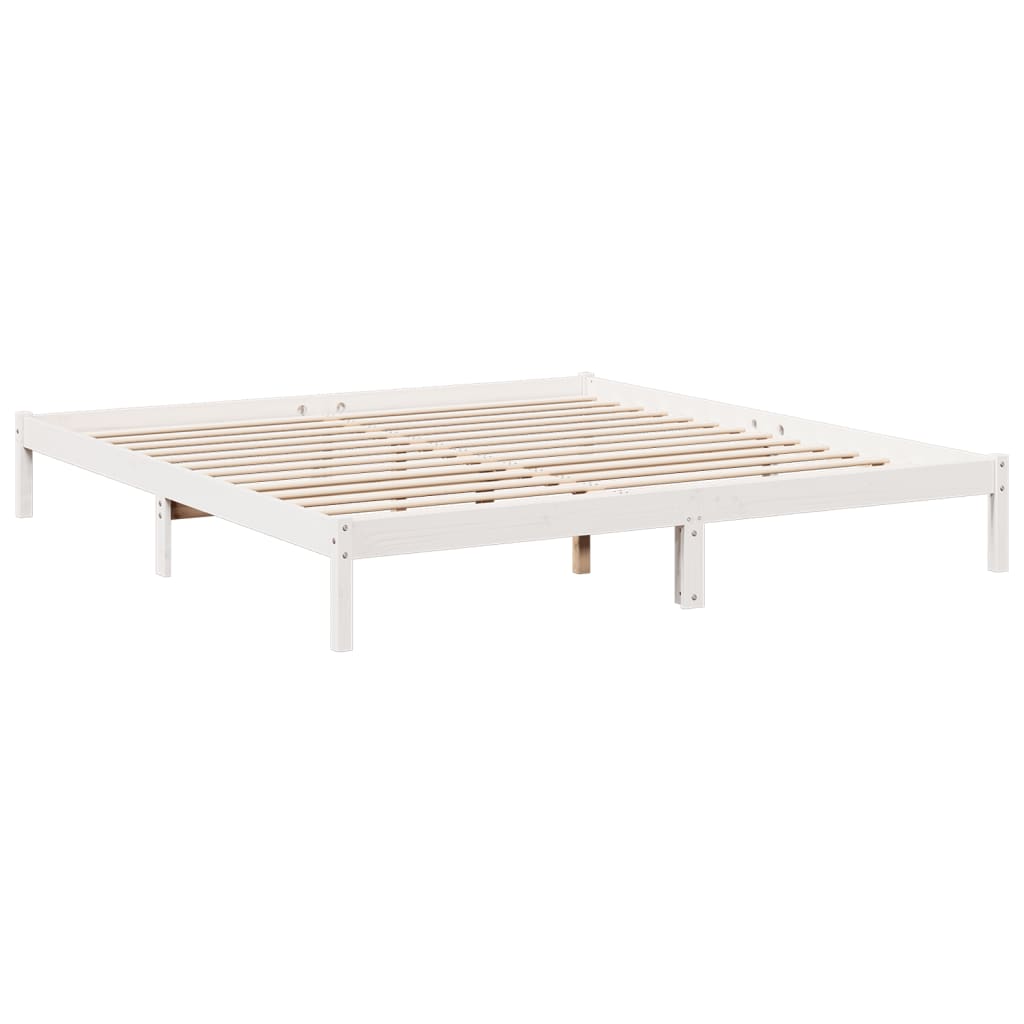 Dugi okvir kreveta bez madraca bijeli 180 x 210 cm od borovine