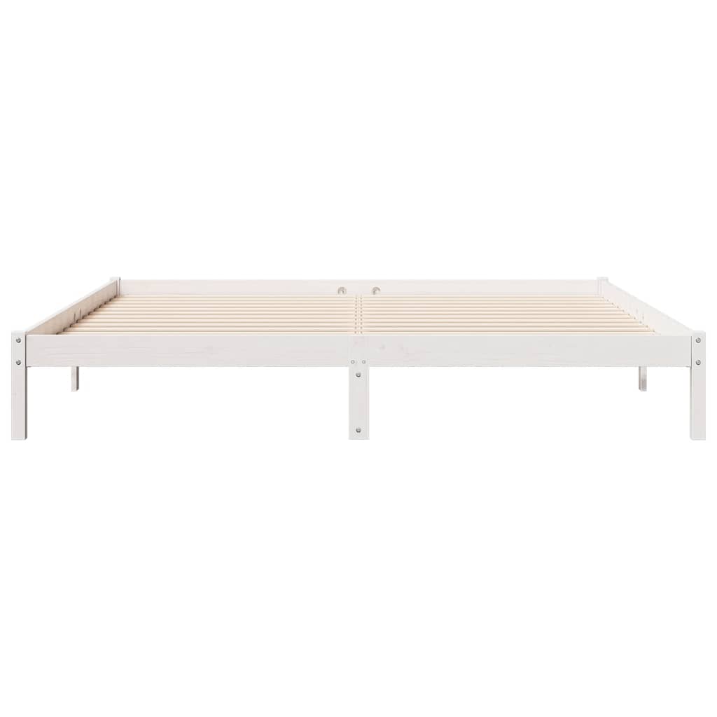 Dugi okvir kreveta bez madraca bijeli 180 x 210 cm od borovine