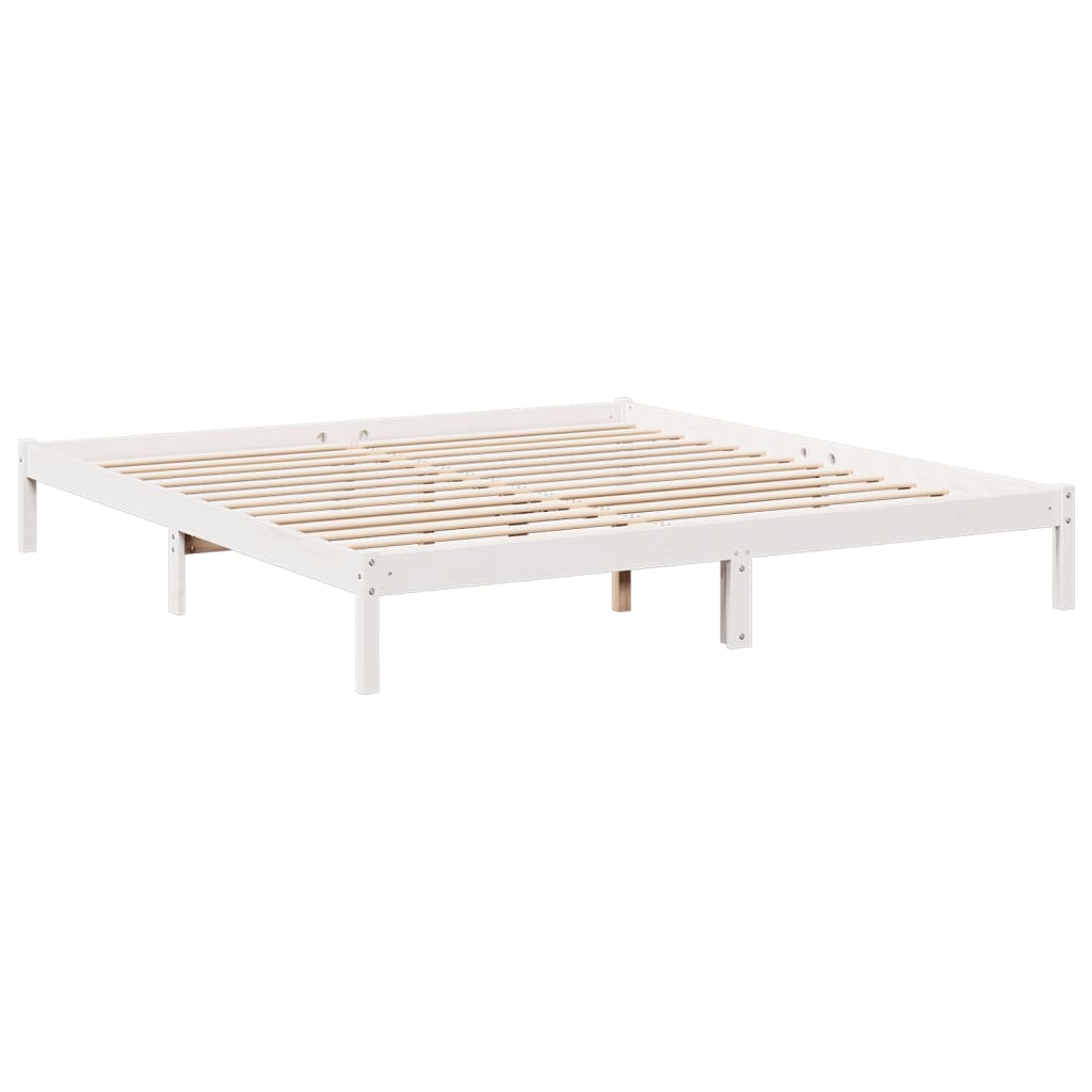 Dugi okvir kreveta bez madraca bijeli 180 x 210 cm od borovine