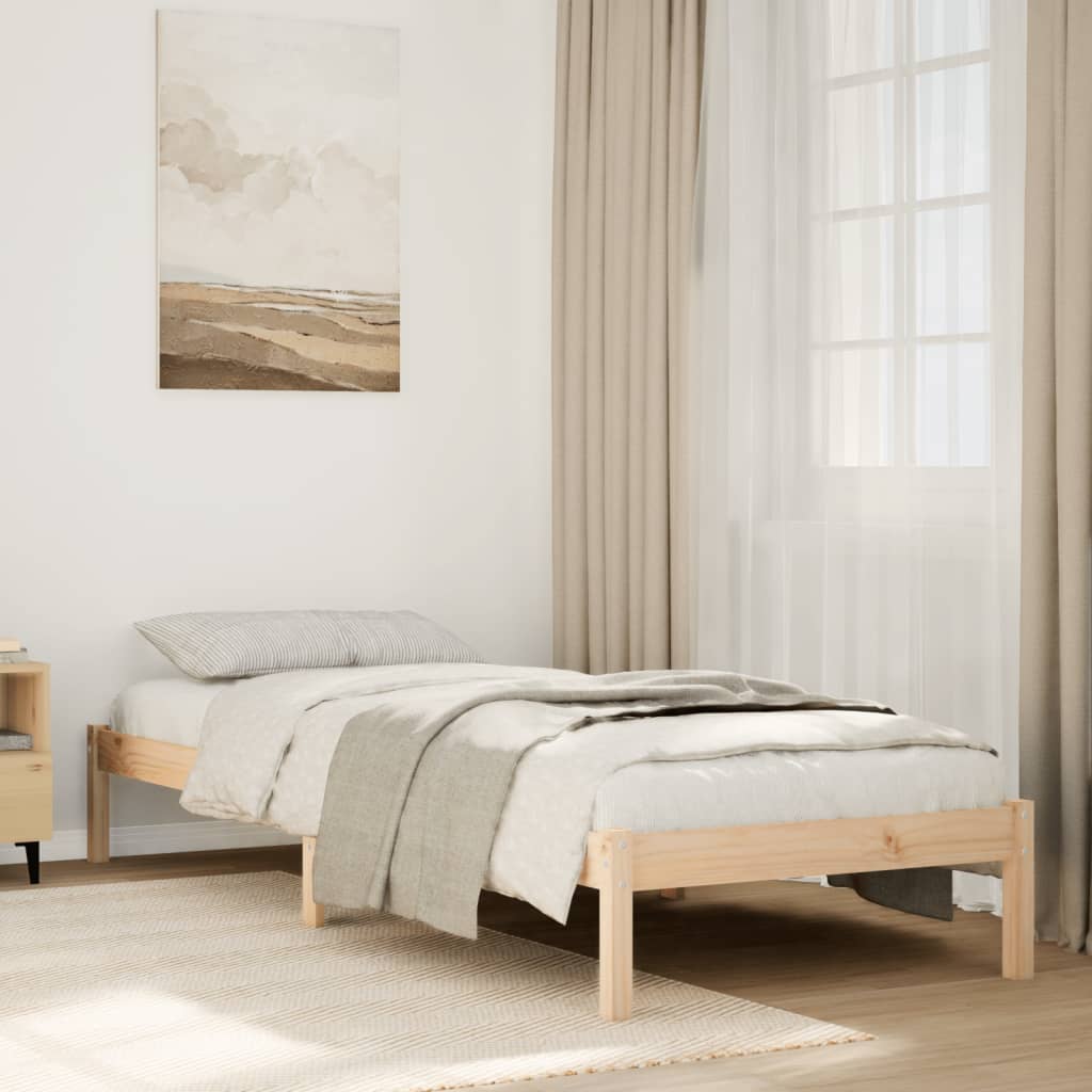 Dugi okvir kreveta bez madraca bijeli 90x220 cm od borovine
