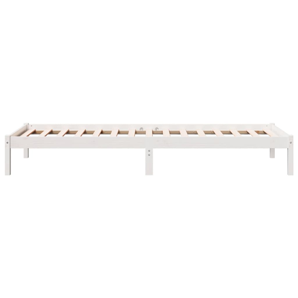Dugi okvir kreveta bez madraca bijeli 100 x 220 cm od borovine