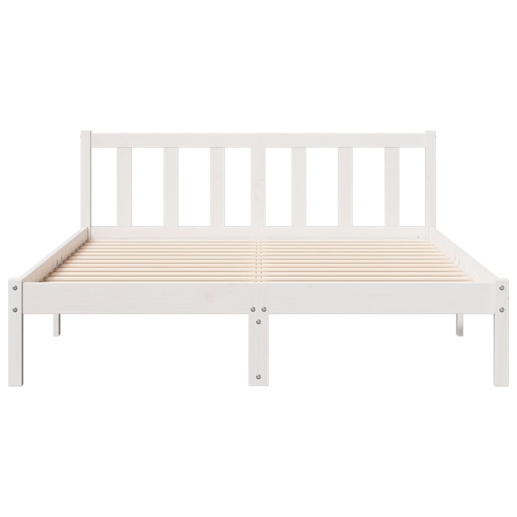 Dugi okvir kreveta bez madraca bijeli 160 x 210 cm od borovine