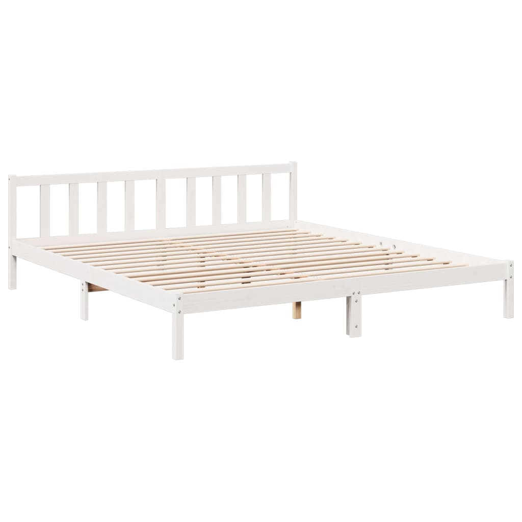 Dugi okvir kreveta bez madraca bijeli 200 x 220 cm od borovine