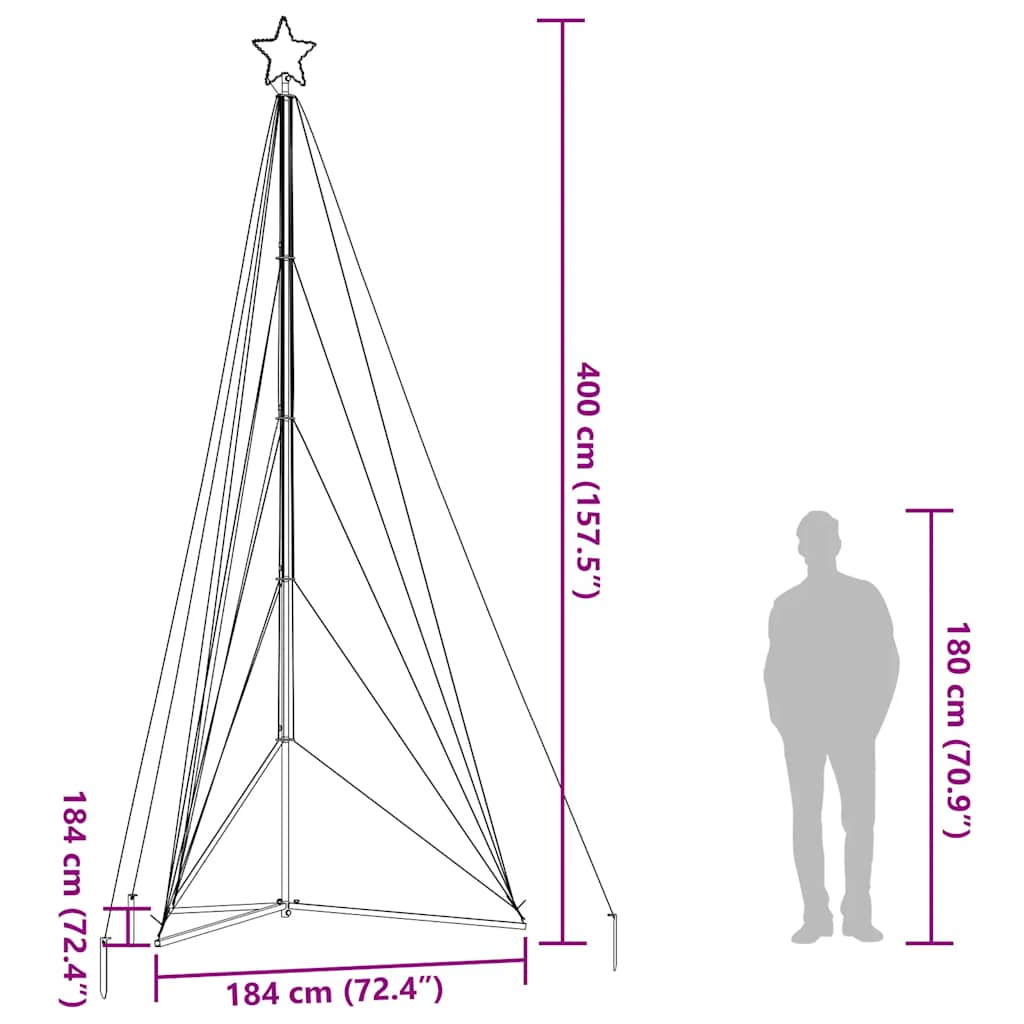 LED božićno drvce 615 LED dioda plavo 404,5 cm