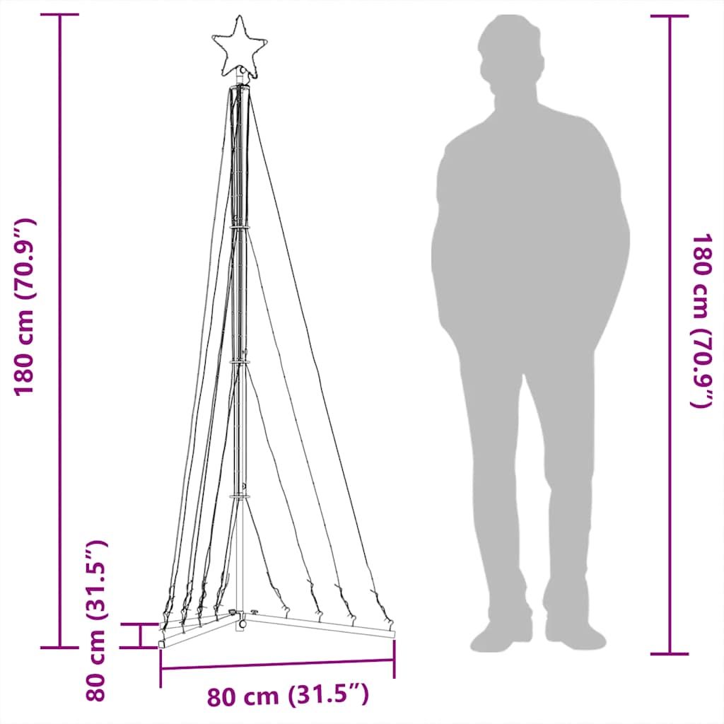 LED božićno drvce 339 LED hladno bijelo 187 cm