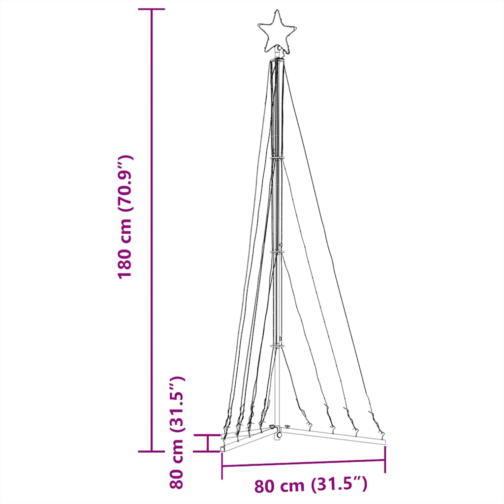 LED božićno drvce 339 LED dioda plavo 187 cm