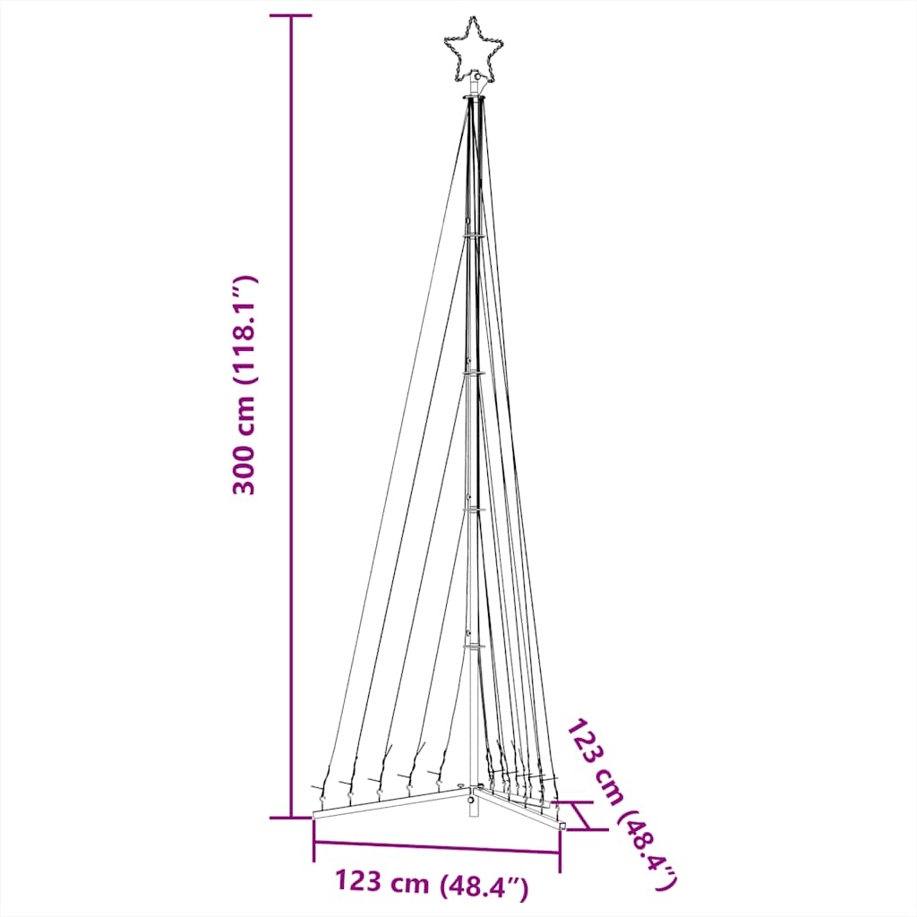 LED božićno drvce 495 LED toplo bijelo 300,5 cm