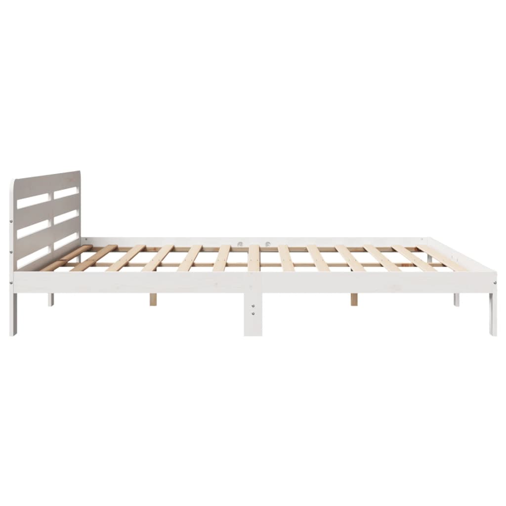 Okvir kreveta bez madraca bijeli 180x200 cm od masivne borovine