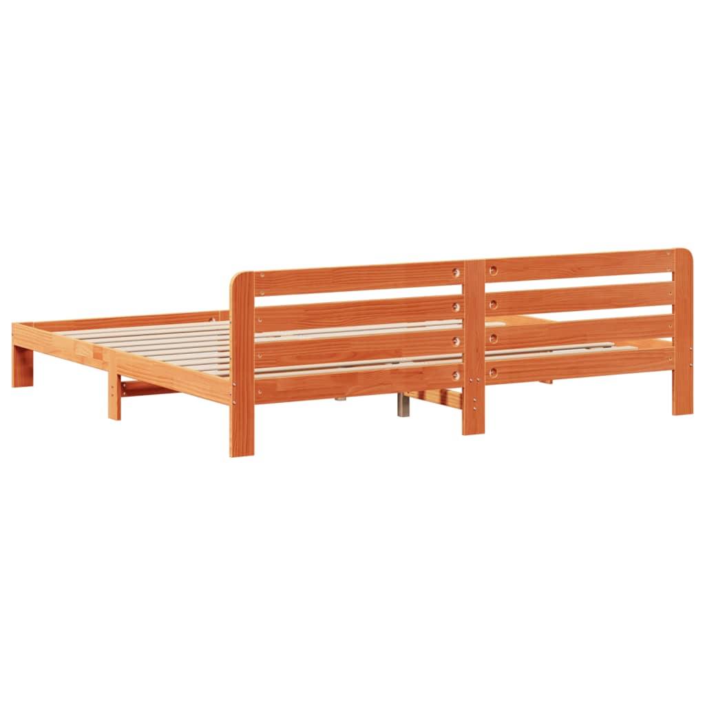 Okvir kreveta bez madraca voštano smeđi 200x200 cm od borovine