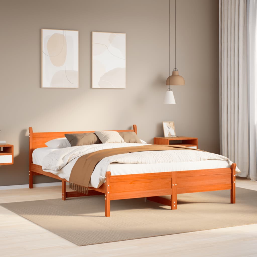 Okvir kreveta bez madraca voštano smeđi 160x200 cm od borovine