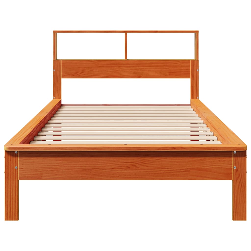 Krevet s regalom za knjige bez madraca 100 x 200 cm od borovine