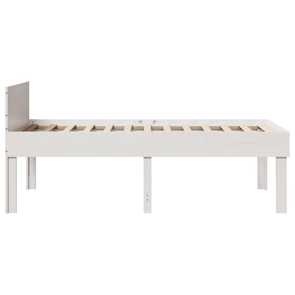 Okvir kreveta bez madraca bijeli 90 x 190 cm masivna borovina