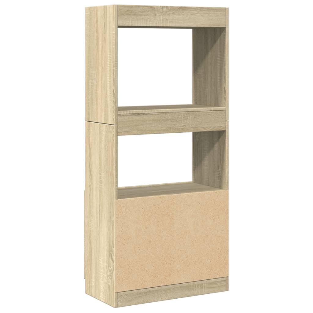 Visoka komoda boja hrasta 63x33x140 cm od konstruiranog drva