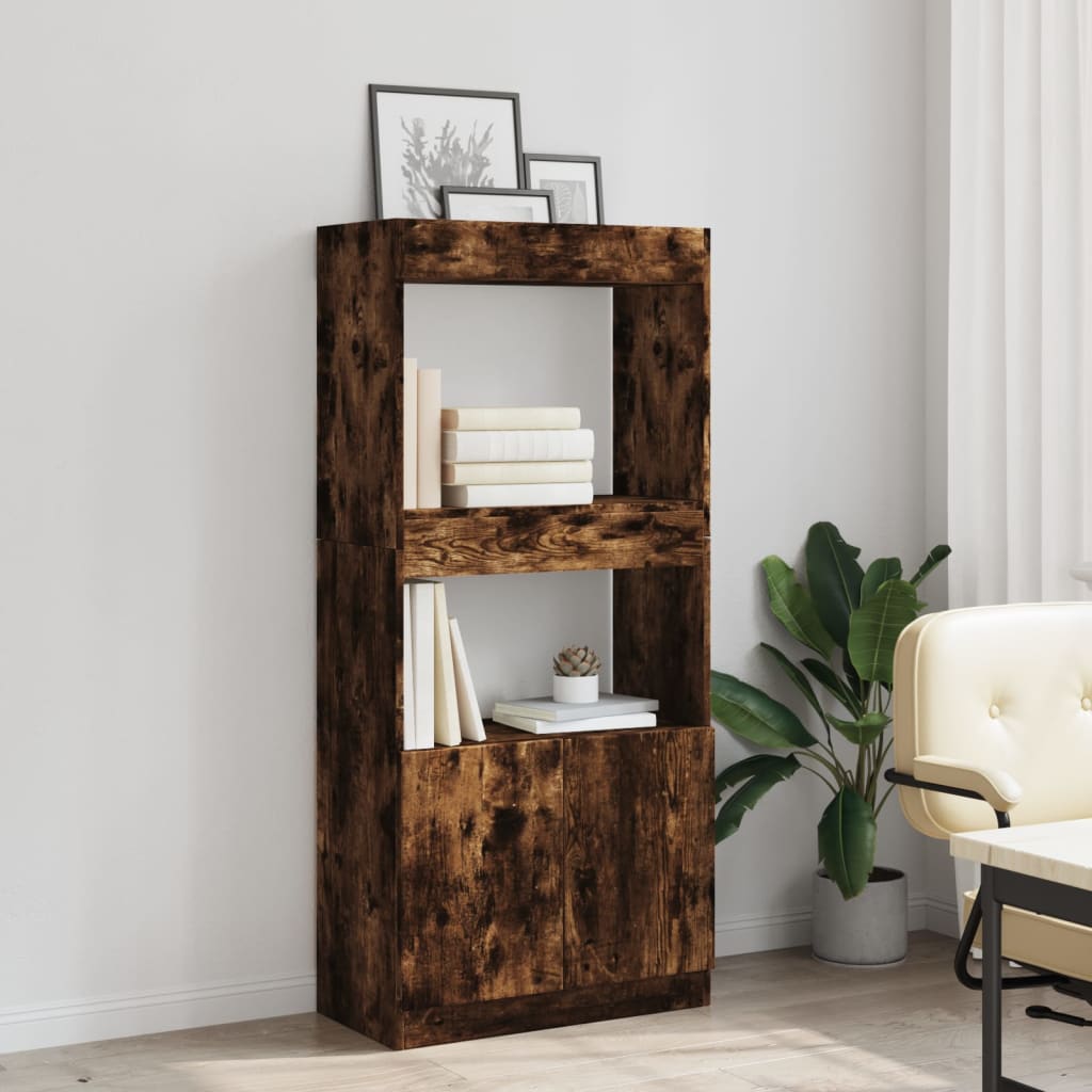 Visoka komoda boja hrasta 63x33x140 cm od konstruiranog drva