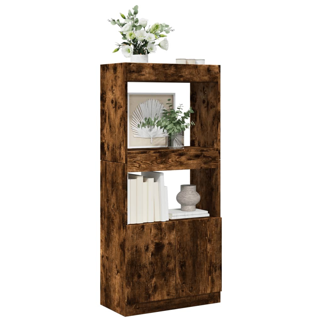 Visoka komoda boja hrasta 63x33x140 cm od konstruiranog drva