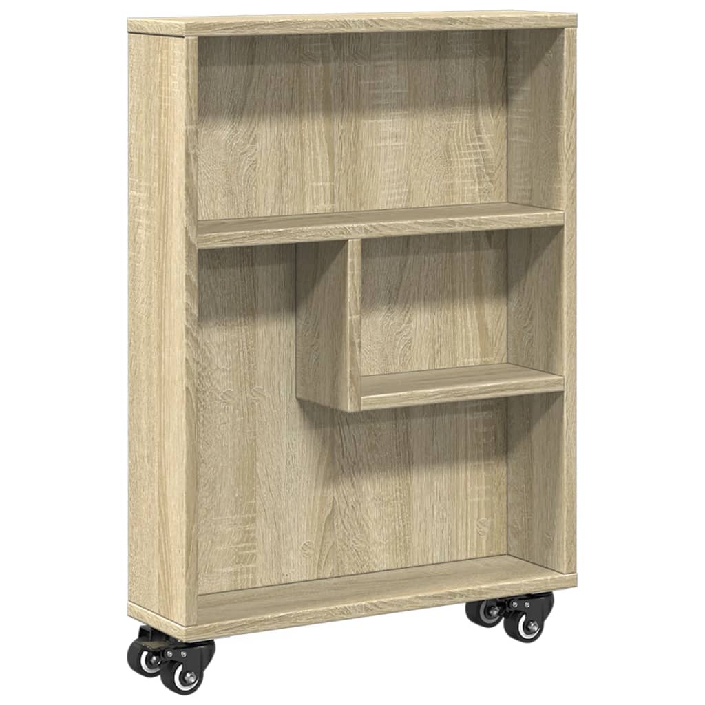Uska kolica za odlaganje Sonoma hrast 48x13x68 cm Konstruirano drvo