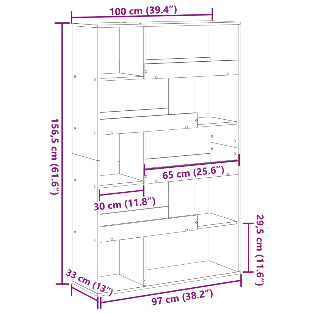 Regal za knjige boja hrasta 100x33x156,5 cm konstruirano drvo