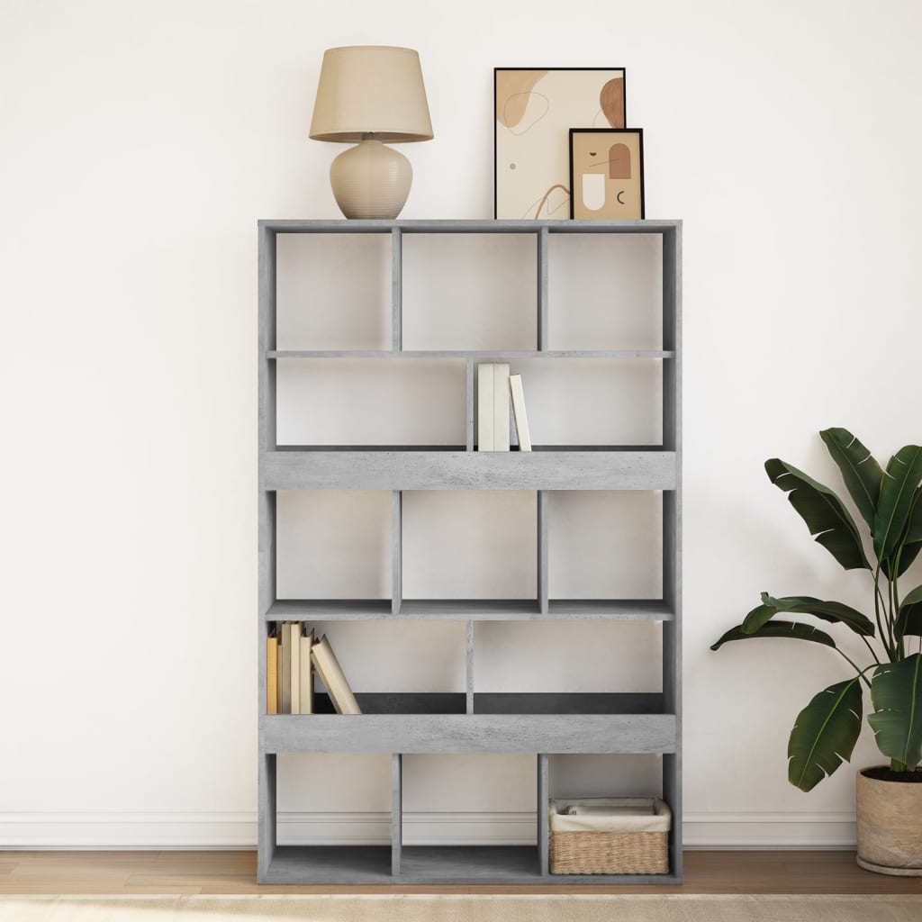 Regal za knjige boja betona 100x33x156,5 cm konstruirano drvo