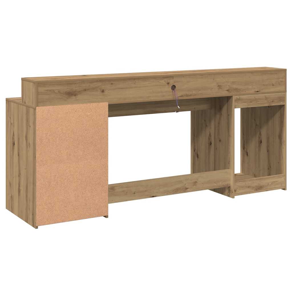 Radni stol s LED svjetlima 200x55x91 cm konstruirano drvo