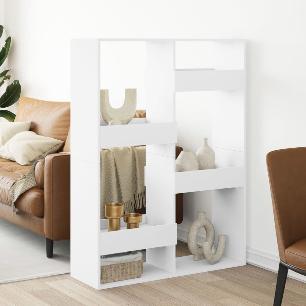 Sobna pregrada bijela 100 x 33 x 135 cm konstruirano drvo