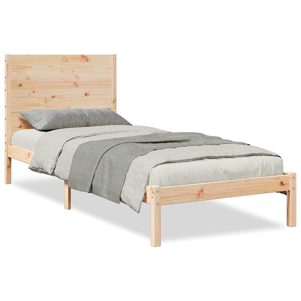 Dugi okvir kreveta bez madraca bijeli 90x210 cm masivno drvo