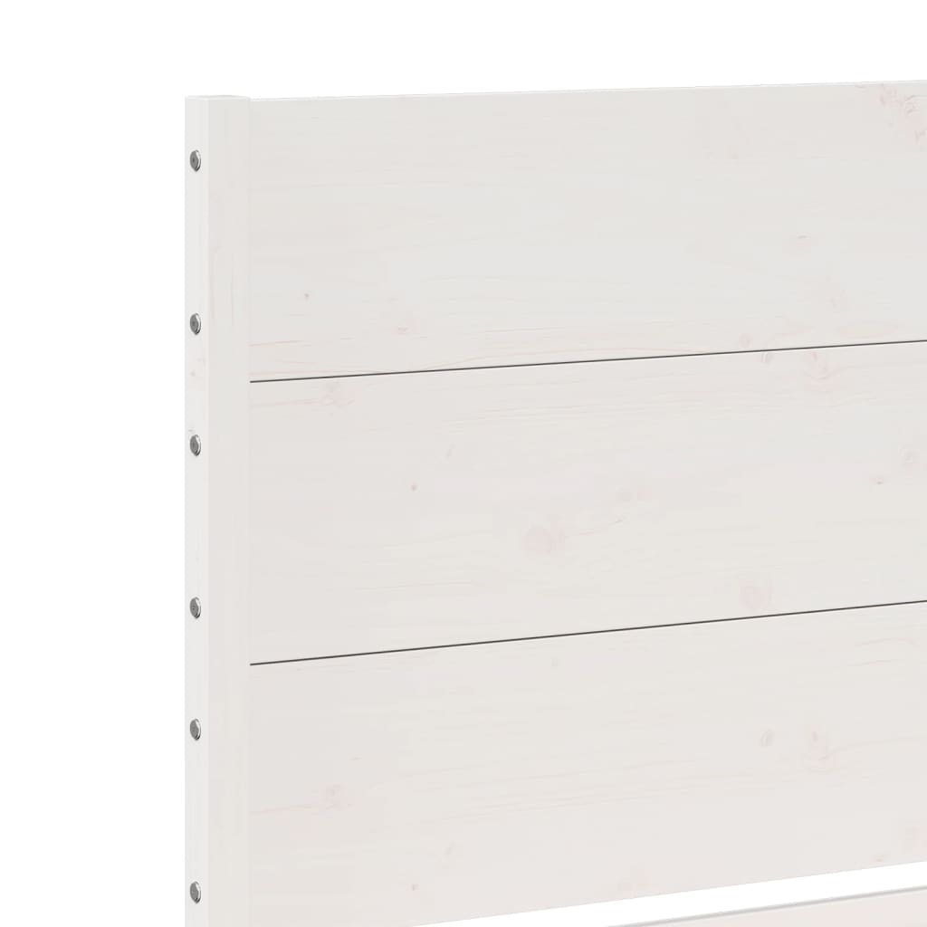 Dugi okvir kreveta bez madraca bijeli 140 x 210 cm masivno drvo