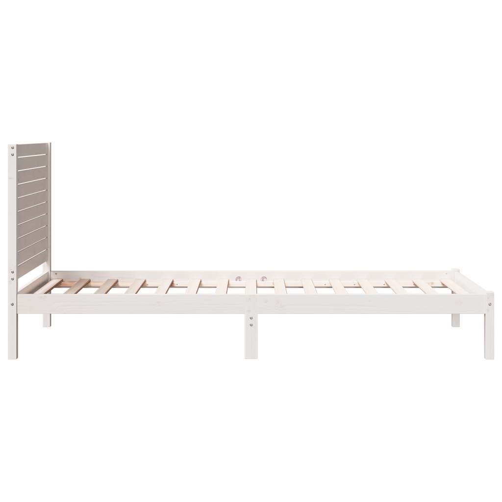 Dugi okvir kreveta bez madraca bijeli 90 x 210 cm masivno drvo