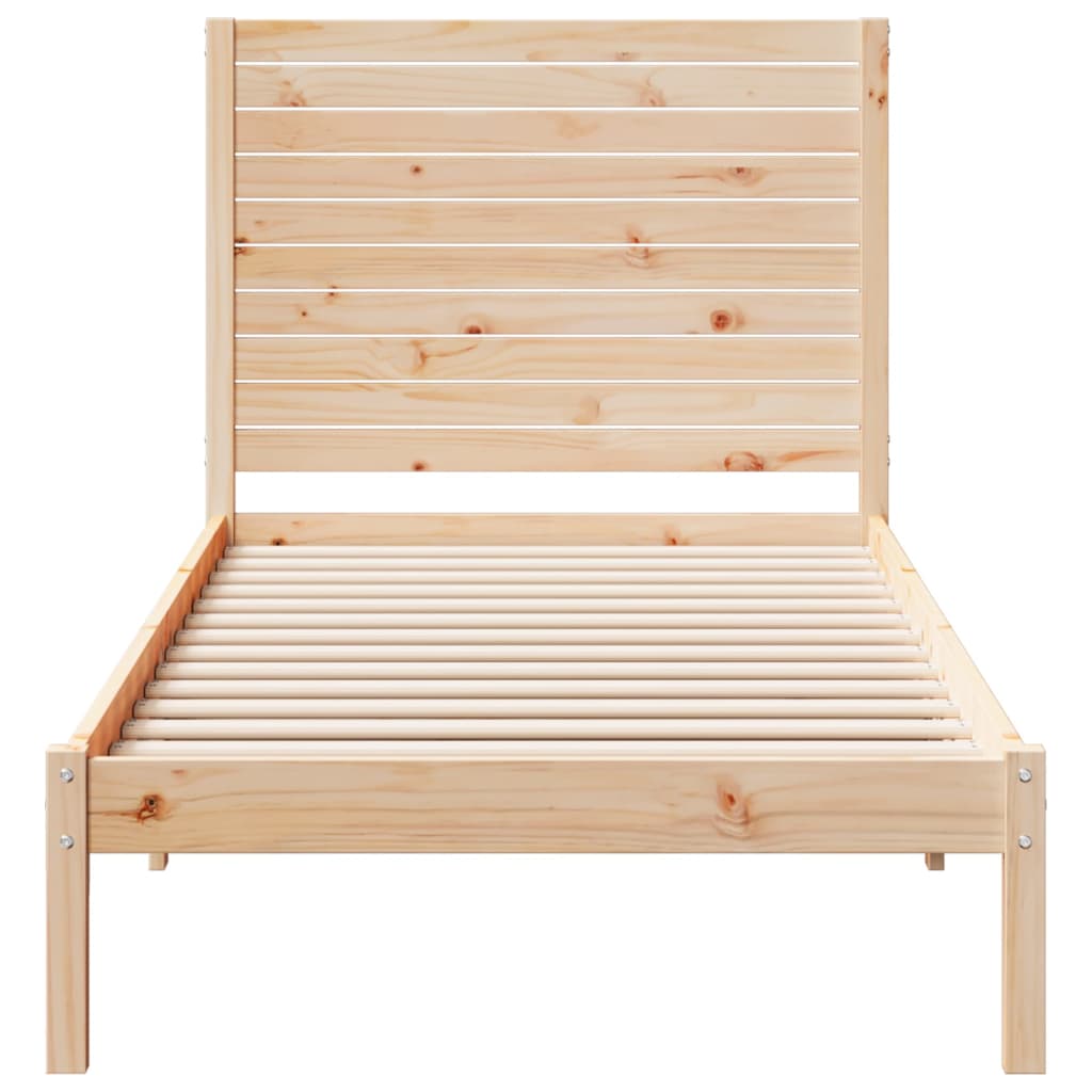 Dugi okvir kreveta bez madraca bijeli 100 x 210 cm masivno drvo