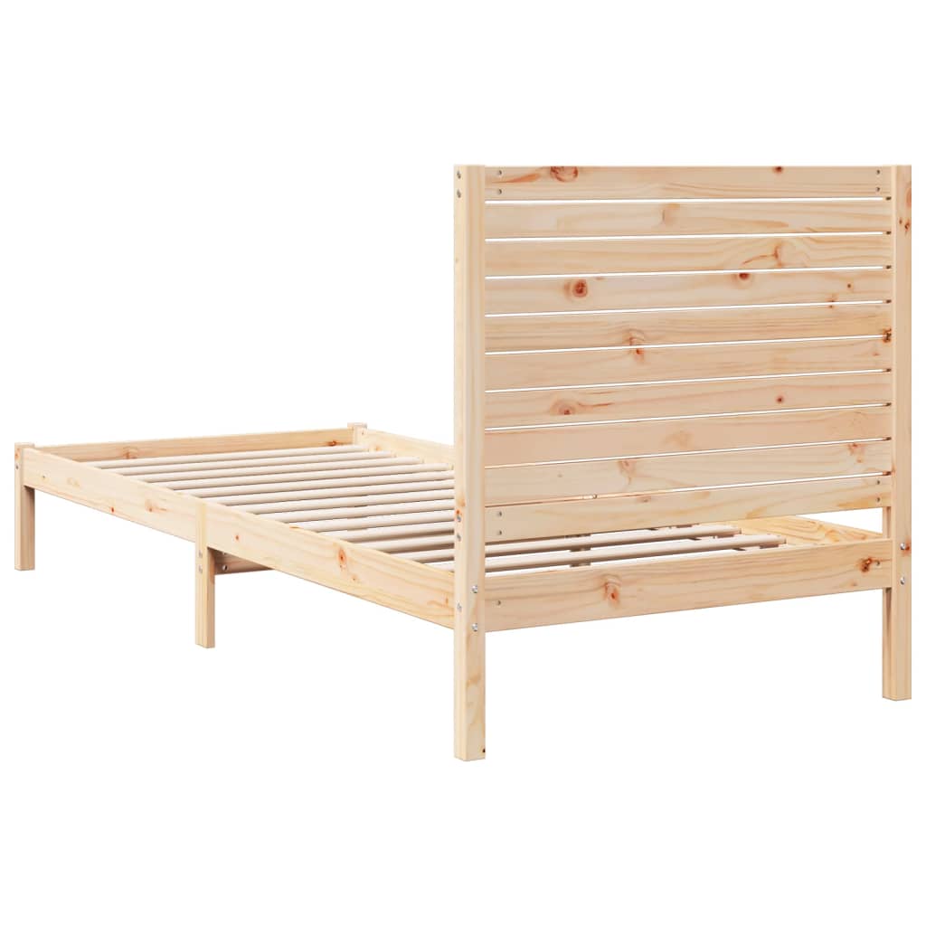 Dugi okvir kreveta bez madraca bijeli 100 x 210 cm masivno drvo