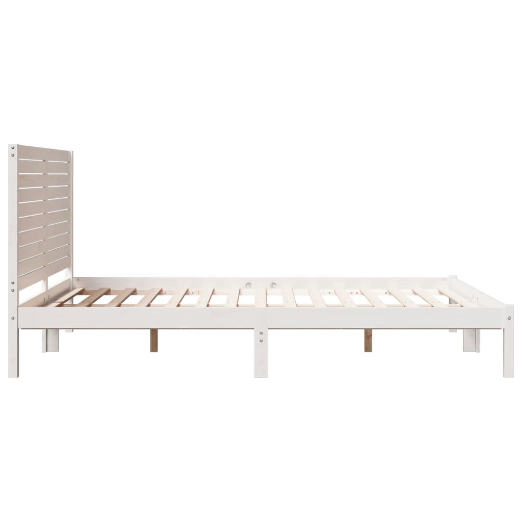 Dugi okvir kreveta bez madraca bijeli 160 x 210 cm masivno drvo