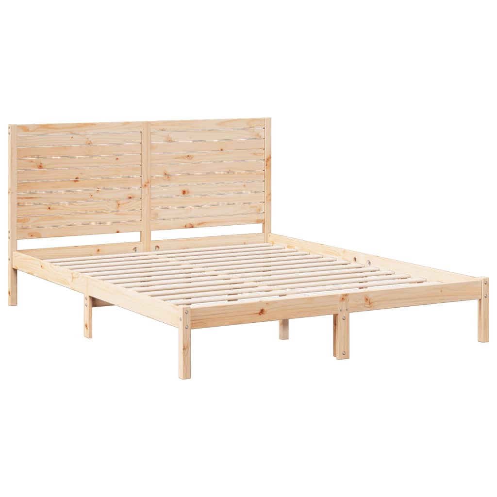 Dugi okvir kreveta bez madraca 140 x 220 cm masivno drvo