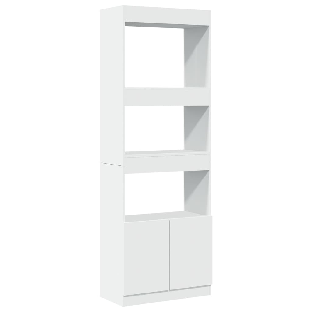 Visoka komoda bijela 63x33x180 cm od konstruiranog drva