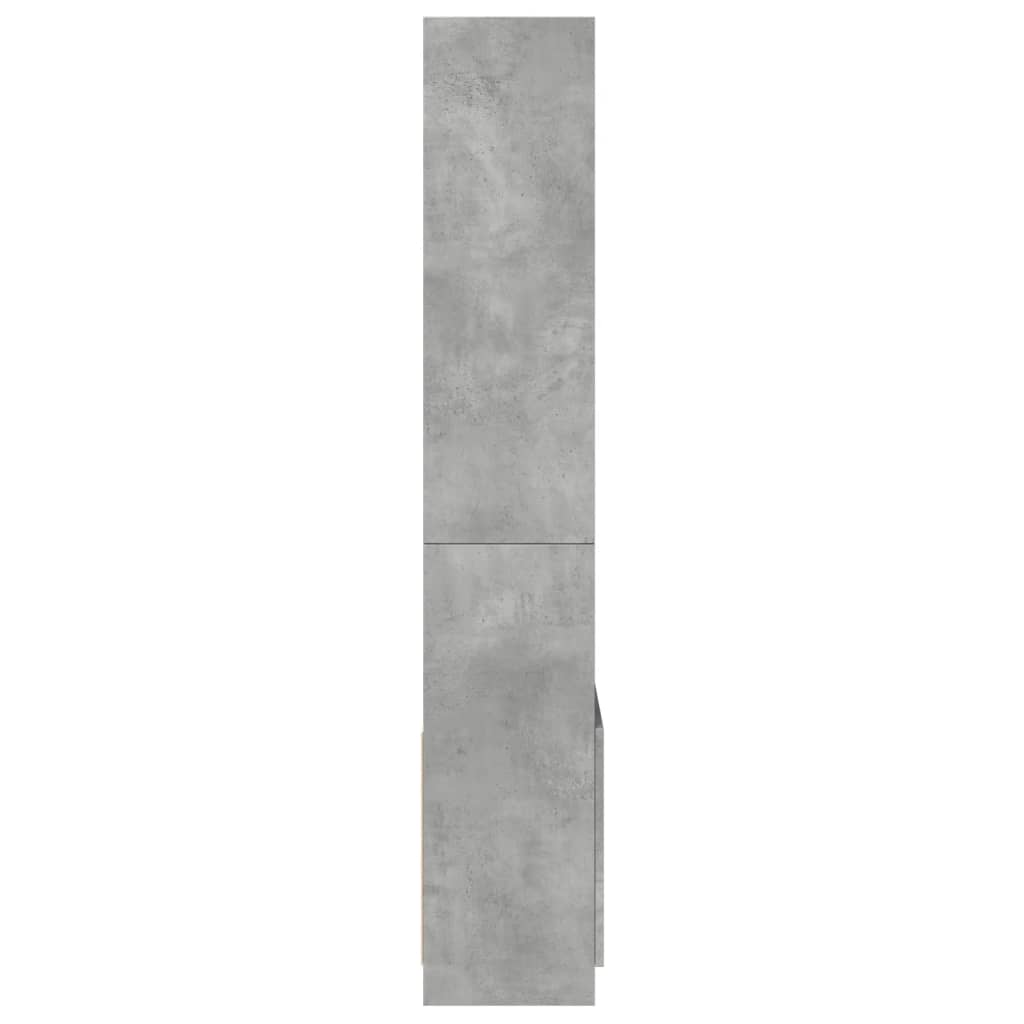 Visoka komoda siva boja betona 63x33x180 cm konstruirano drvo
