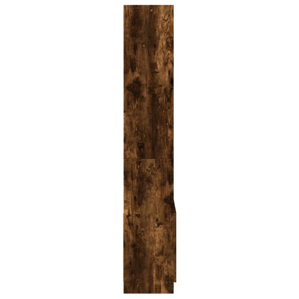 Visoka komoda Smoked Oak 63x33x180 cm od konstruiranog drva