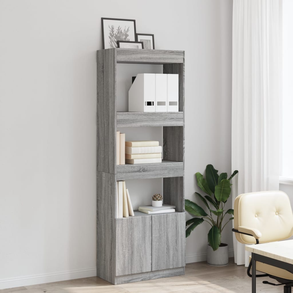 Visoka komoda boja hrasta 63x33x180 cm od konstruiranog drva