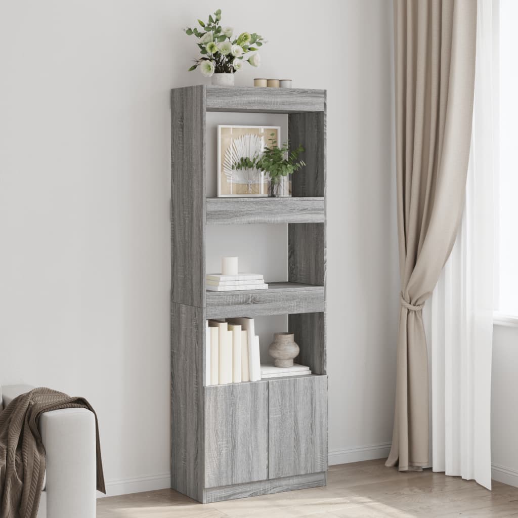 Visoka komoda boja hrasta 63x33x180 cm od konstruiranog drva