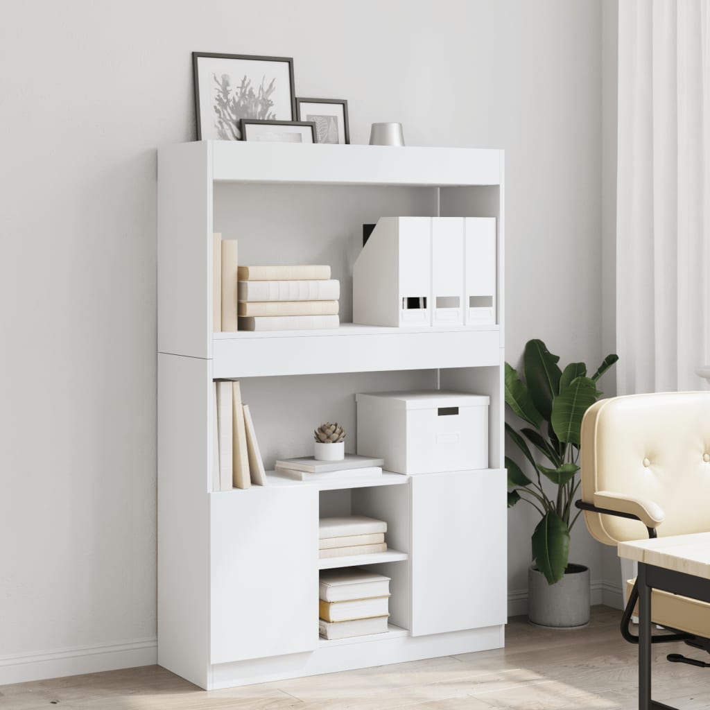 Visoka komoda bijela 92 x 33 x 140 cm od konstruiranog drva