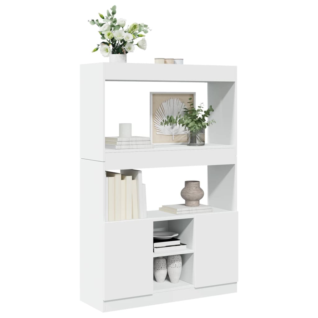 Visoka komoda bijela 92 x 33 x 140 cm od konstruiranog drva